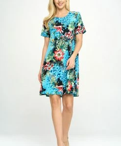 Jostar Dresses BNS Missy Dress Short Sleeve Print-704BN-SRP1-W326