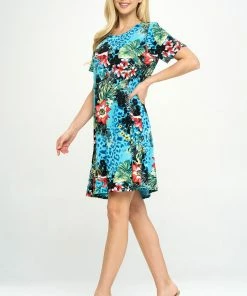 Jostar Dresses BNS Missy Dress Short Sleeve Print-704BN-SRP1-W326