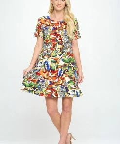 Jostar BNS Missy Dress Short Sleeve Print-704BN-SRP1-W329