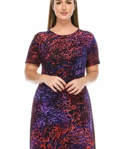 Jostar Women's Stretchy Missy Dress Short Sleeve Print-704BN-SRP1-W001