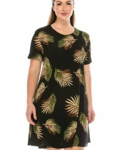 Short Length Jostar Women's Stretchy Missy Dress Short Sleeve Print-704BN-SRP1-W002