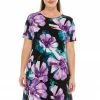 Jostar Women's Stretchy Missy Dress Short Sleeve Print, 704BN-SP-W050