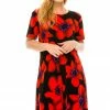 Jostar Women's Stretchy Missy Dress Short Sleeve Print-704BN-SRP1-W075 Short Length