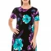 Plus Size Jostar Women's Stretchy Missy Dress Short Sleeve Print Plus, 704BN-SXP1-W099