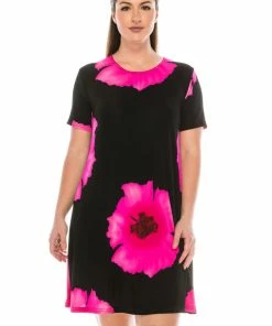 Jostar Women's Stretchy Missy Dress Short Sleeve Print Plus, 704BN-SXP-W113 Plus Size