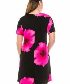 Jostar Women's Stretchy Missy Dress Short Sleeve Print Plus, 704BN-SXP-W113 Plus Size