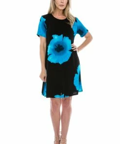 Jostar Women's Stretchy Missy Dress Short Sleeve Print Plus, 704BN-SXP-W113 Plus Size