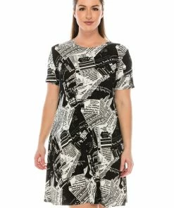 Short Length Jostar Women's Stretchy Missy Dress Short Sleeve Print-704BN-SRP1-W120