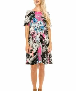 Jostar Women's Stretchy Missy Dress Short Sleeve Print-704BN-SRP1-W169