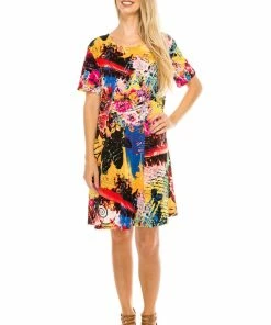 Jostar Women's Stretchy Missy Dress Short Sleeve Print-704BN-SRP1-W169