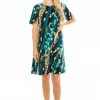 Short Length Jostar Women's Stretchy Missy Dress Short Sleeve Print, 704BN-SP-W175
