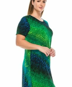 Dresses Jostar Women's Stretchy Missy Dress Short Sleeve Print Plus, 704BN-SXP-W182
