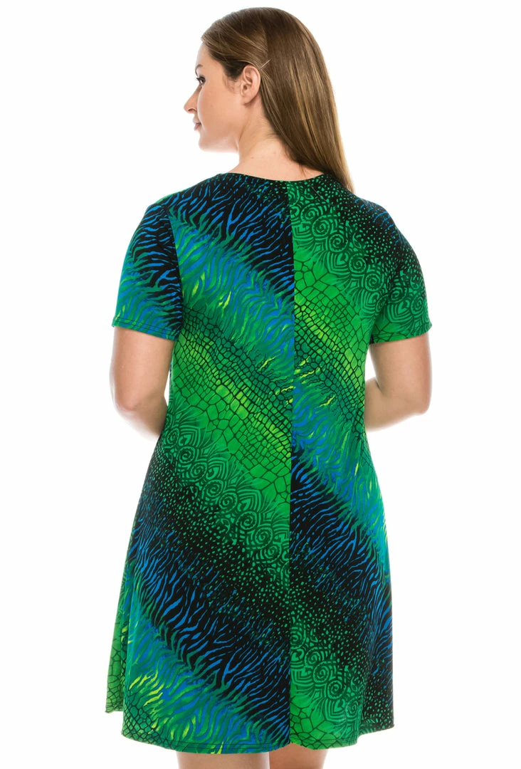 Dresses Jostar Women's Stretchy Missy Dress Short Sleeve Print Plus, 704BN-SXP-W182