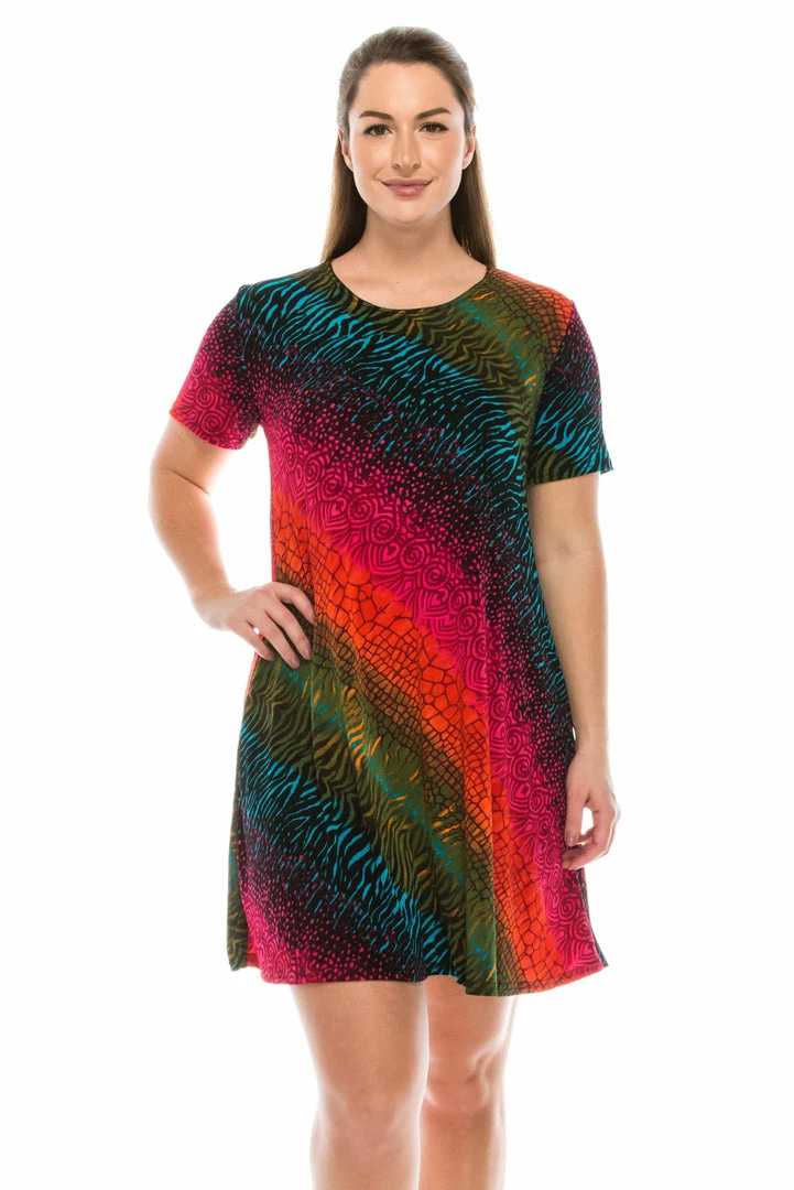 Dresses Jostar Women's Stretchy Missy Dress Short Sleeve Print Plus, 704BN-SXP-W182