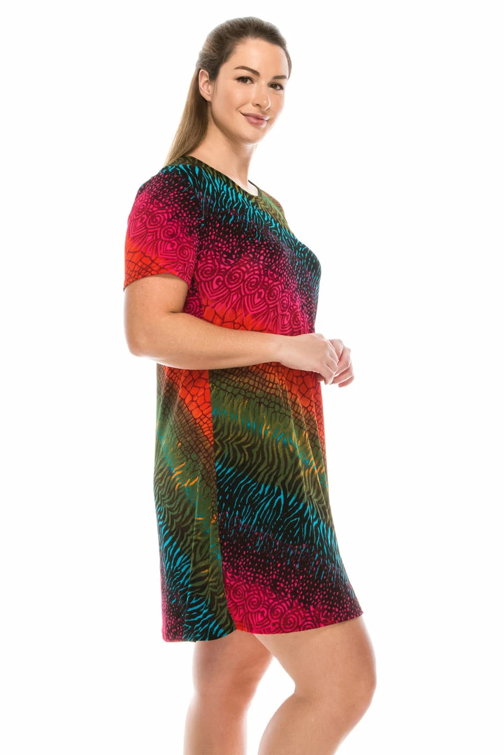 Dresses Jostar Women's Stretchy Missy Dress Short Sleeve Print Plus, 704BN-SXP-W182