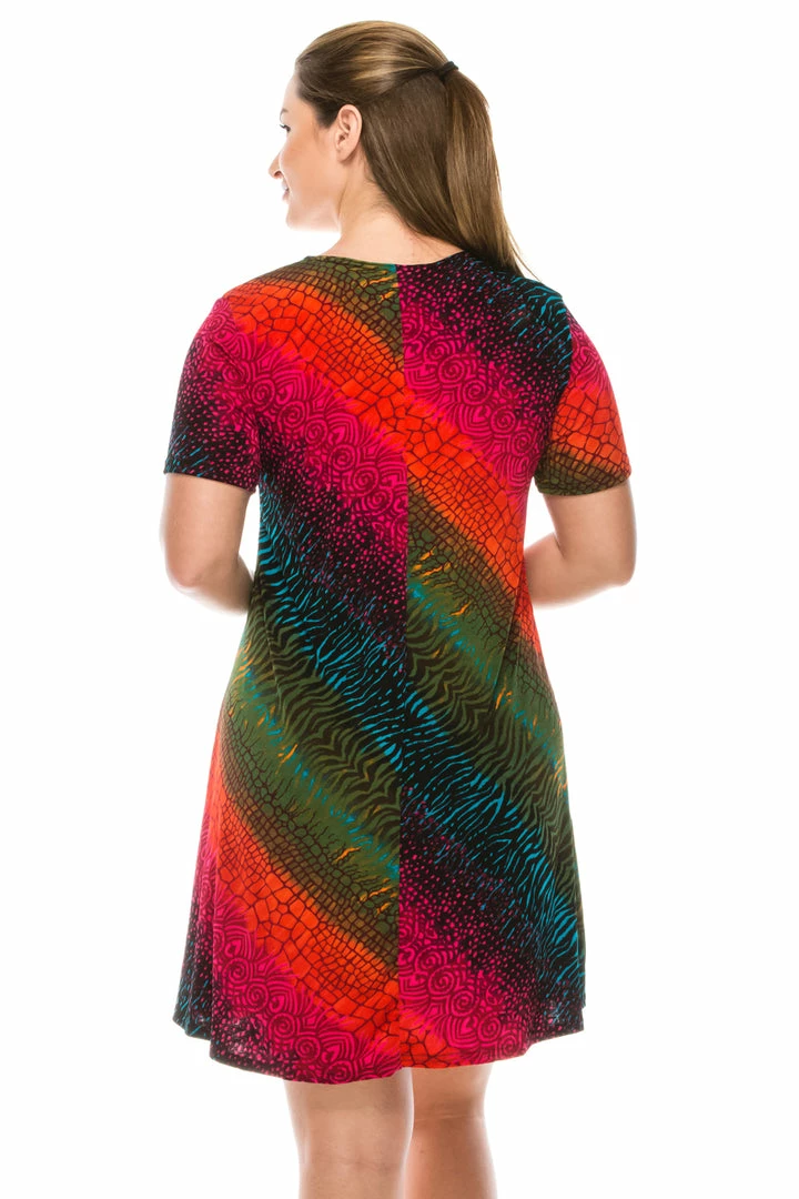 Dresses Jostar Women's Stretchy Missy Dress Short Sleeve Print Plus, 704BN-SXP-W182