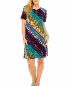 Dresses Jostar Women's Stretchy Missy Dress Short Sleeve Print-704BN-SRP1-W182