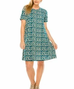 Jostar Women's Stretchy Missy Dress Short Sleeve Print-704BN-SRP1-W187
