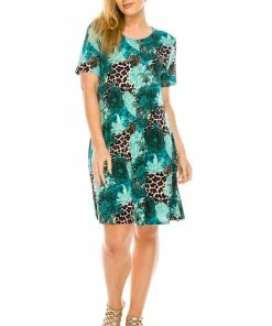 Jostar Women's Stretchy Missy Dress Short Sleeve Print-704BN-SRP1-W188
