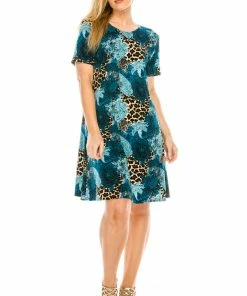 Jostar Women's Stretchy Missy Dress Short Sleeve Print-704BN-SRP1-W188