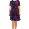 Jostar Women's Stretchy Missy Dress Short Sleeve Print Plus, 704BN-SXP-W207 Plus Size
