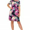 Jostar Women's Stretchy Missy Dress Short Sleeve Print-704BN-SRP1-W214 Short Length