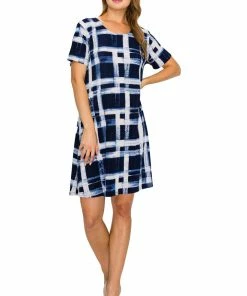 Short Length Jostar Women's Stretchy Missy Dress Short Sleeve Print-704BN-SRP1-W216