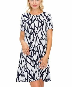 Jostar Women's Stretchy Missy Dress Short Sleeve Print-704BN-SRP1-W225