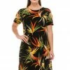 Jostar Women's Stretchy Missy Dress Short Sleeve Print, 704BN-SP-W679