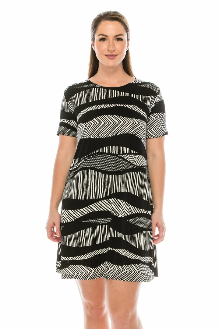 Jostar Women's Stretchy Missy Dress Short Sleeve Print-704BN-SRP1-W715