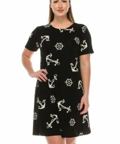 Jostar Women's Stretchy Missy Dress Short Sleeve Print-704BN-SRP1-W981