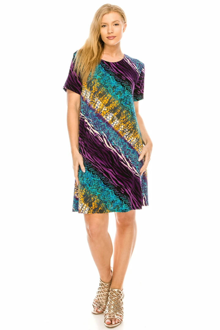 Dresses Jostar Women's Stretchy Missy Dress Short Sleeve Print Plus, 704BN-SXP-W182