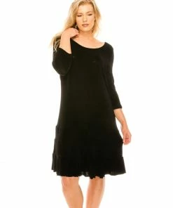 Jostar Acetate 3-Tier Bottom Quarter Sleeve Dress-729AY-QRS1 Dresses