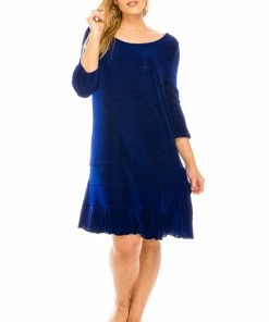 Jostar Acetate 3-Tier Bottom Quarter Sleeve Dress-729AY-QRS1 Dresses