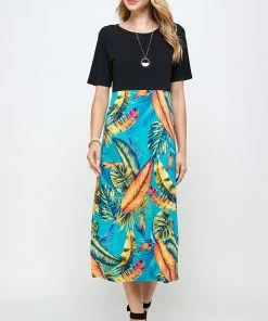 Jostar HIT Contrast Waist Line Dress-770HT-HRP1-W269 Long Length