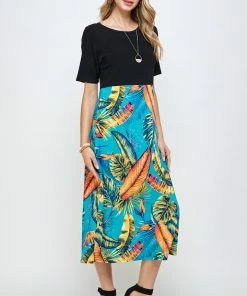 Jostar HIT Contrast Waist Line Dress-770HT-HRP1-W269 Long Length