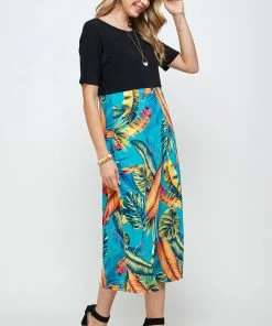 Jostar HIT Contrast Waist Line Dress-770HT-HRP1-W269 Long Length