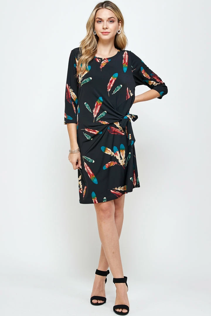 Jostar HIT Round-NK Side Tie Dress-771HT-QRP1-W235 Dresses