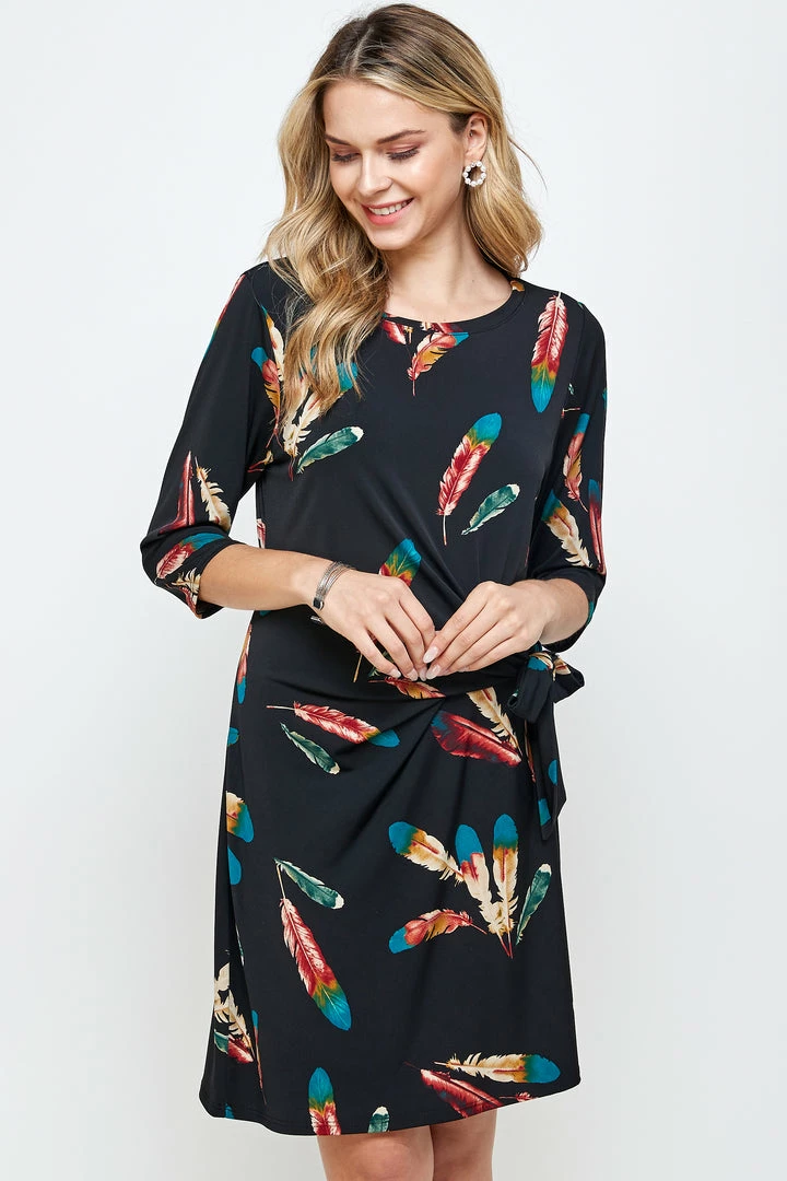 Jostar HIT Round-NK Side Tie Dress-771HT-QRP1-W235 Dresses