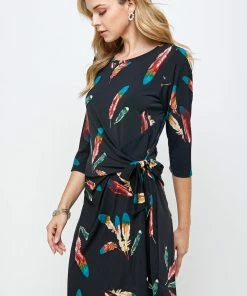 Jostar HIT Round-NK Side Tie Dress-771HT-QRP1-W235 Dresses