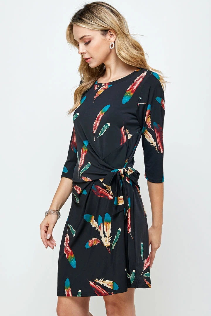 Jostar HIT Round-NK Side Tie Dress-771HT-QRP1-W235 Dresses