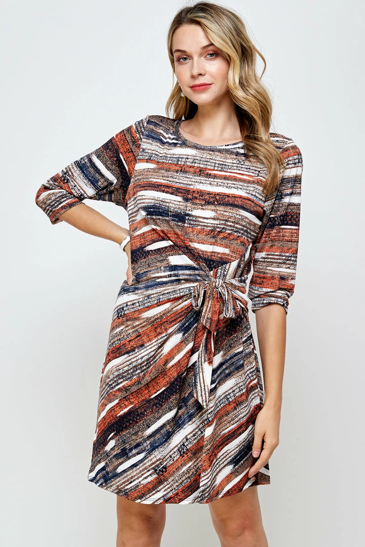 Jostar HIT Round-NK Side Tie Dress-771HT-QRP1-W244