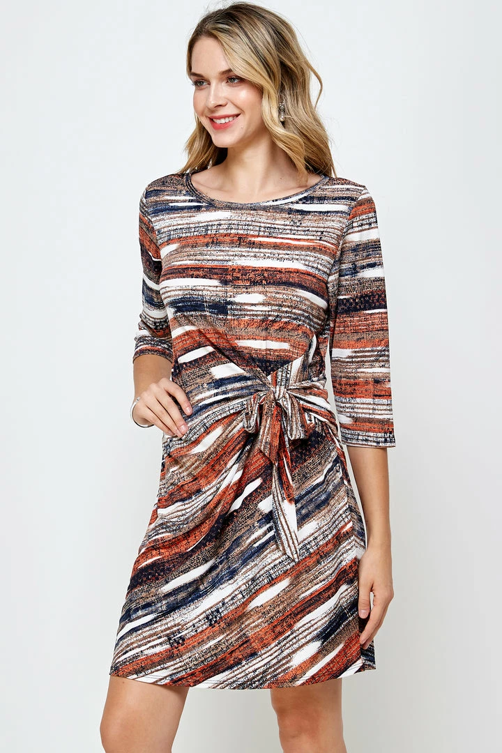 Jostar HIT Round-NK Side Tie Dress-771HT-QRP1-W244