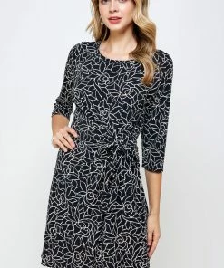 Jostar Short Length HIT Round-NK Side Tie Dress-771HT-QRP1-W253