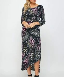 Jostar Long Length BNS Asymmetrical Hem Dress-774BN-QRP1-W300