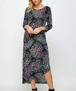 Jostar Long Length BNS Asymmetrical Hem Dress-774BN-QRP1-W300