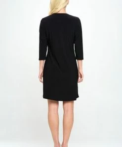 Jostar Dresses HIT Notch Neck Quarter Sleeve Dress-776HT-QRS1