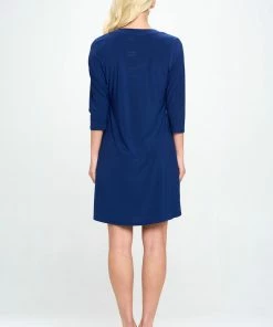 Jostar Dresses HIT Notch Neck Quarter Sleeve Dress-776HT-QRS1