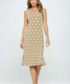 Jostar Online Dresses BNS V-Neck Midi Tank Dress With Side Slit-780BN-TRP1-W360