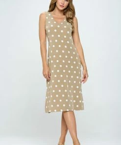 Jostar Online Dresses BNS V-Neck Midi Tank Dress With Side Slit-780BN-TRP1-W360